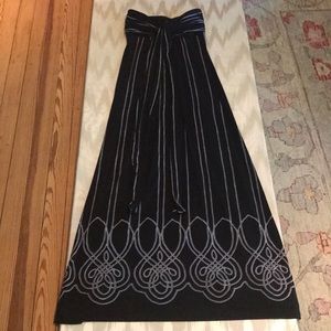 Comfortable, Tie Top Black Maxi Dress